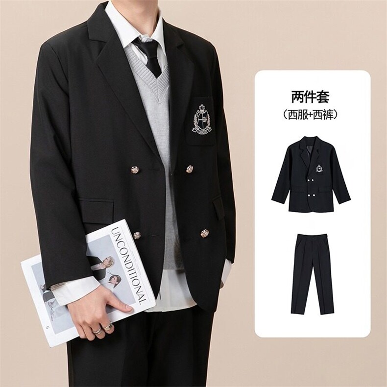 小西服外套男士宽松休闲韩版学院风徽章抗皱免烫西装上衣XW42,男装西服,星座1116A-2（原606A-1）