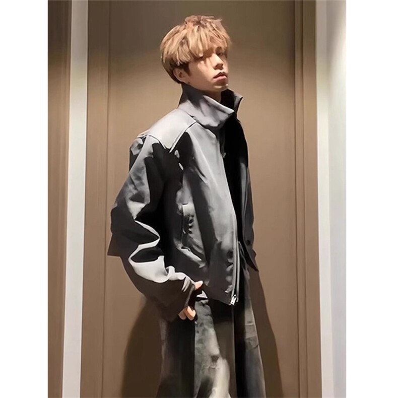 [网图慎用]美式西装夹克垫肩短款boxy外套硬汉C6067-TP80128,男装夹克,电商A102