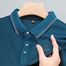 2023新款短袖t恤男士翻领polo衫商务休闲上衣服夏季半袖百搭，男装T恤，电商B212（原钱塘6029）