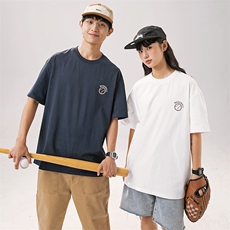 2024夏季新款男装日系潮牌纯棉印花圆领宽松短袖休闲T恤T936-F40，男装T恤，电商A101（原外27）