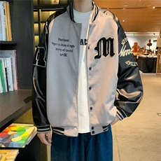 2023新款美式复古撞色高街刺绣麂皮绒棒球服夹克W9207P68，男装夹克，星座1116-2