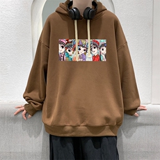 WY2250-P35加绒款-P40京剧脸谱风纯棉连帽卫衣男大码运动帽衫，男装卫衣，电商A040