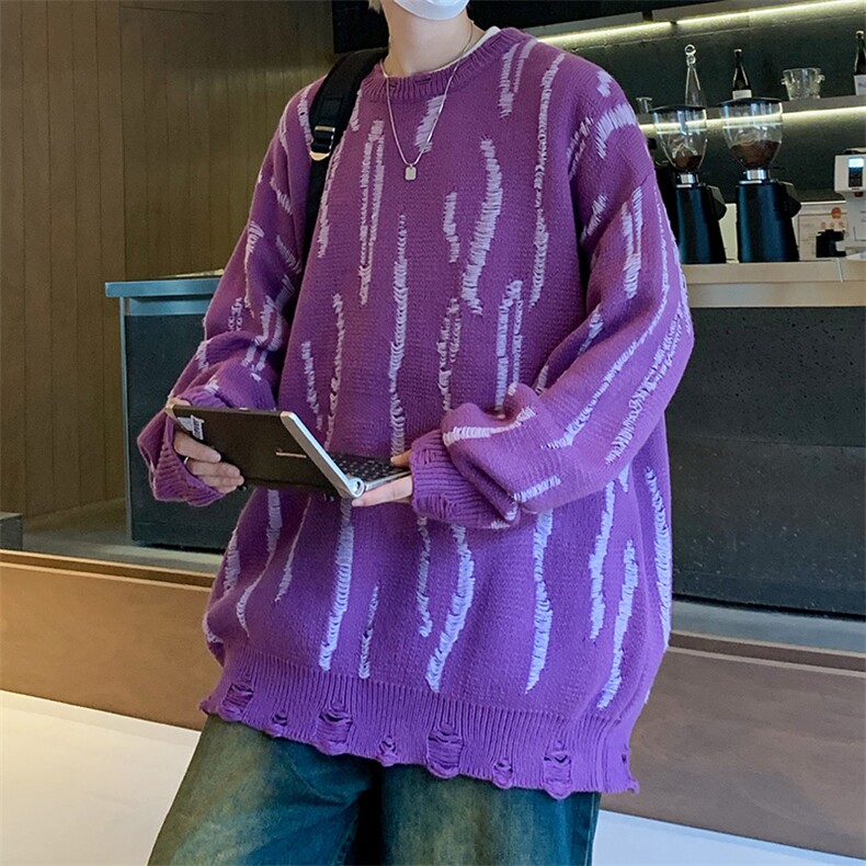 M182/P65新款个性设计感毛衣男百搭潮流打底衫男士圆领针织衫外套,男装T恤,电商基地A050