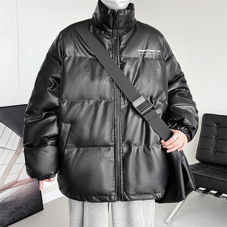 冬季男士棉服潮流字母印花皮棉衣男立领加厚棉袄A266-PY2101-P110,男装棉衣,电商A266