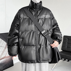 冬季男士棉服潮流字母印花皮棉衣男立领加厚棉袄A266-PY2101-P110，男装棉衣，电商A266