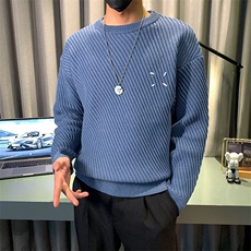 秋冬季慵懒风毛衣男针织衫修身休闲长袖男士内搭保暖打底M3474，男装T恤，星座1116A-2（原606A-1）