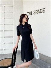 夏季新款黑白旗袍新中式，女装汉服/婚纱/旗袍/礼服，秀水百合