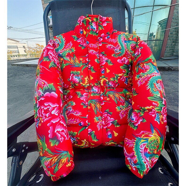 MY203男女休闲风东北大花加厚保暖防寒棉衣外套棉服棉袄团队,男装棉衣,星座115A(原星座507）