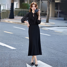 BAO现货2026新款春装时尚气质优雅立体植花衬衣百搭半身裙两件套，女装套装/套裙，卡杰菲