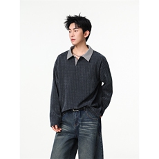 加绒加厚卫衣千鸟格长袖t恤polo打底衫504-T503-特P28（加绒P33），男装Polo衫，星座504
