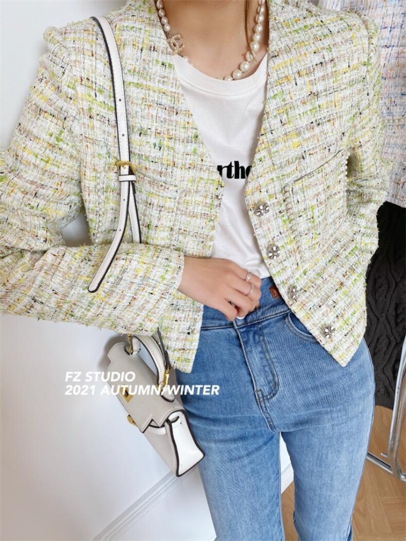 【现货】秋季新款，V领小香，其它，F/TU