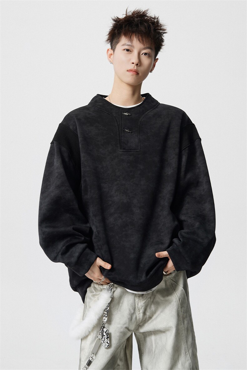 WY10175特P42现货春季新款螺纹拼接高质量连帽大码卫衣上衣男,男装卫衣,电商A059