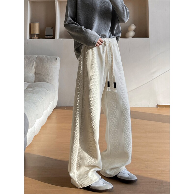 特批P35无差价2025百搭提花纹理感肌理感休闲裤男宽松阔腿裤K5672，男装休闲裤，电商A001-1