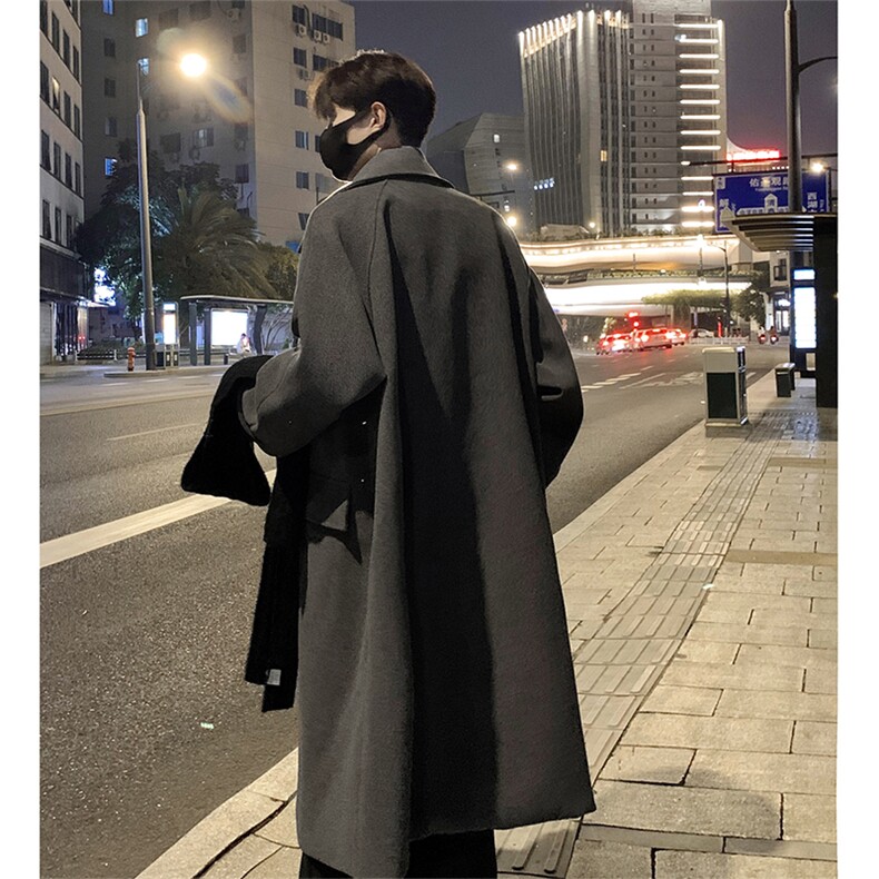 FY518-P125控168700克重磅长款毛呢外套男慵懒风宽松呢子大衣,女装短外套,电商A058-1（原电商C417）