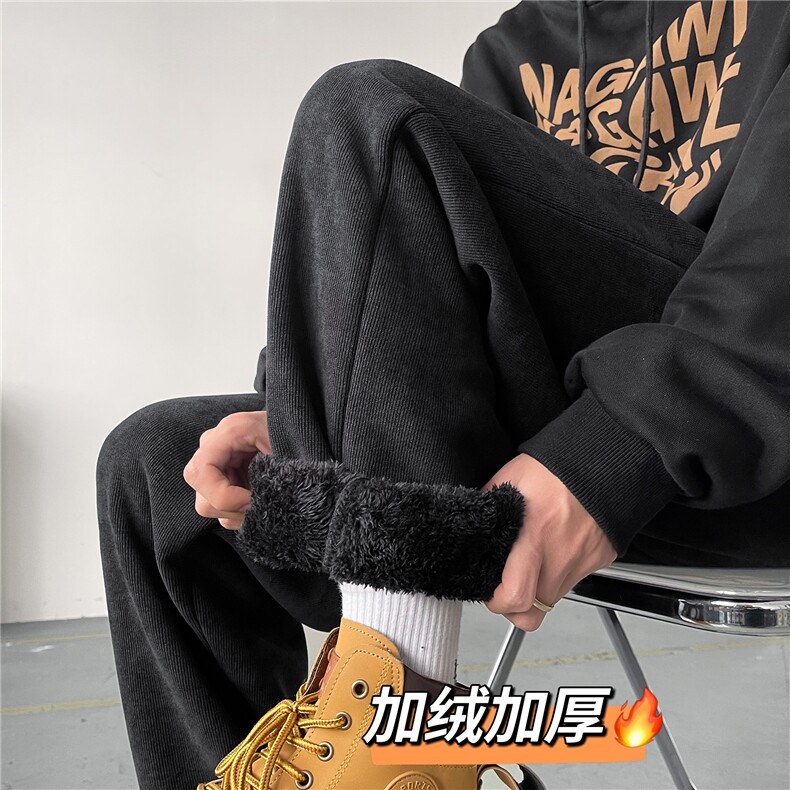 A165-K8535-P60控88现货1万~美拉德羊羔绒加厚休闲裤雪尼尔裤图片