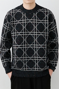 2025新款秋冬季圆领套头针织衫潮流休闲毛衣男5309-P68图片