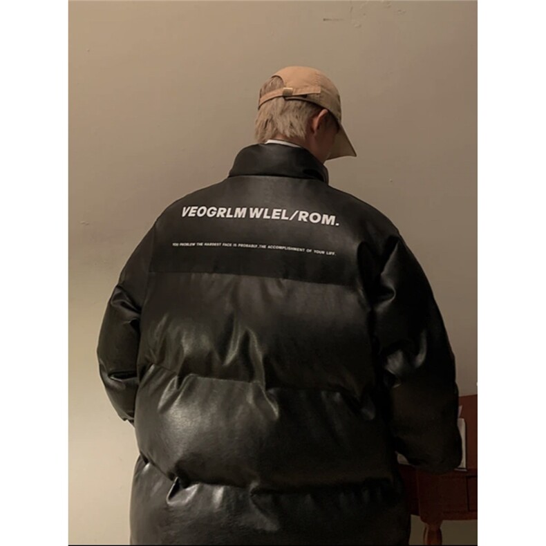 W590-P852025冬季高品质高街棉服立领皮质ins印花棉衣男加厚防寒,男装棉衣,星座911-1
