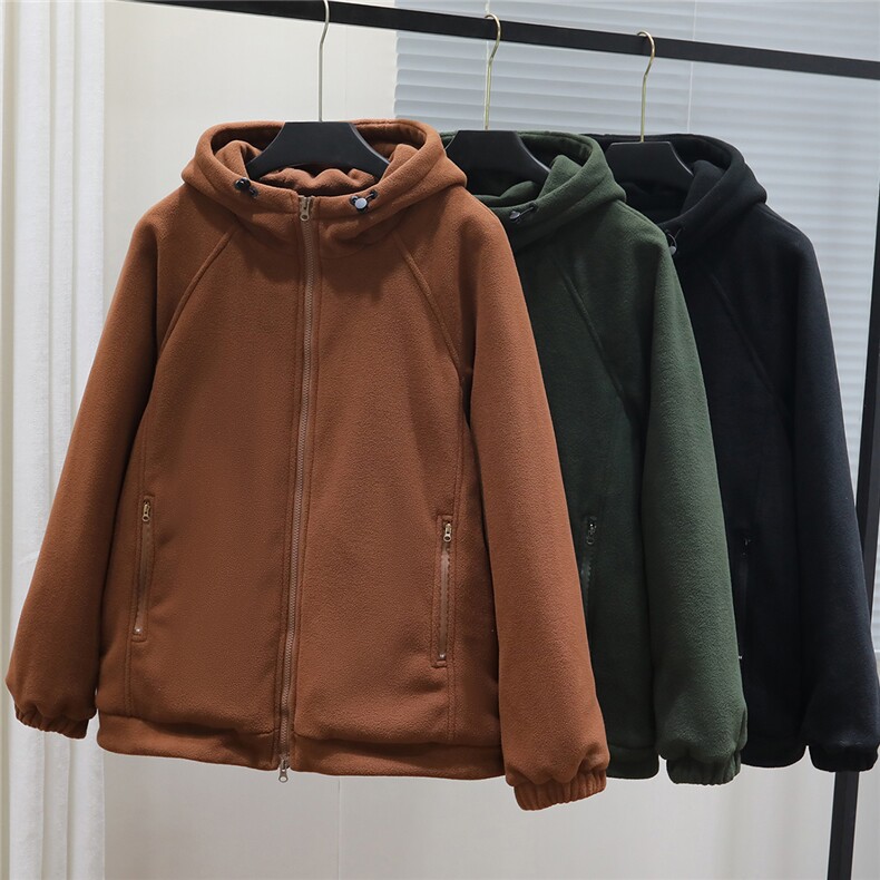 大码加厚摇粒绒羽绒服卫衣90白鸭绒宽松男女连帽外套夹克Y58P110，男装夹克，星座210