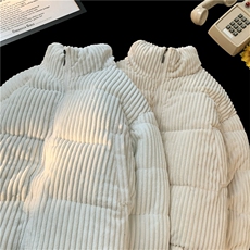 A259-P80立领灯芯绒棉服粗坑条棉衣外套短款，男装棉衣，星座911