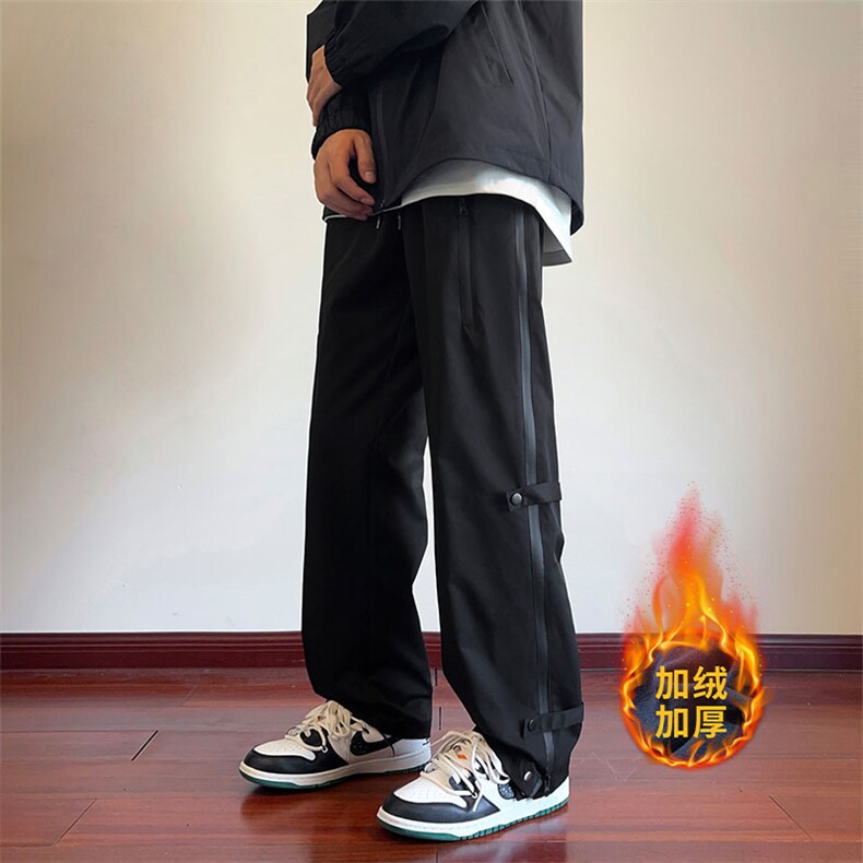 秋冬港风加厚户外机能防水冲锋裤男开叉拉链工装休闲裤K8021P-50,男装休闲裤,电商A128