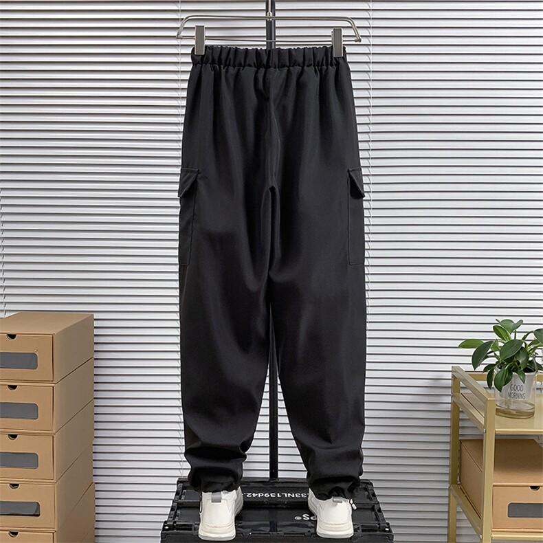 港风秋款男休闲裤抽绳束脚工装大口袋冲锋裤送腰带H0587P45,男装工装外套,星座1013-1