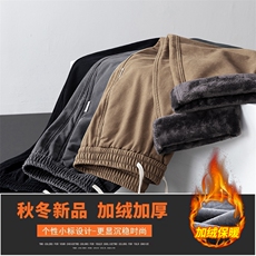 美式潮流纯棉休闲裤男冬季高街宽松直筒运动裤Z2301-P50/加绒P60，女装休闲裤，星座509