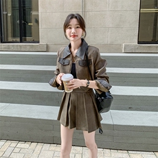 [3天出货】鹿皮绒夹克套装女半身裙两件套A822P185K268，女装套装/套裙，2C269