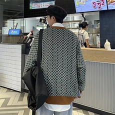 美式街头设计感圆领毛衣男慵懒风休闲针织衫M5514P46，男装针织衫/毛衣，星座1116-2