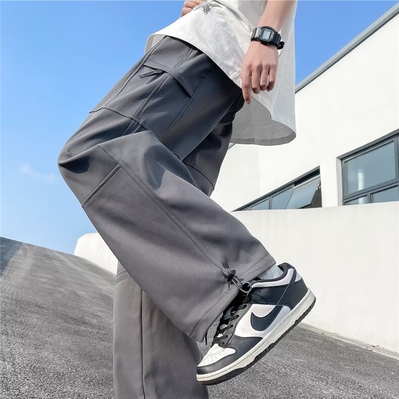 高街裤子男夏季薄款日系坠感潮流宽松运动休闲裤GK503-P35,男装休闲裤,星座1109-3