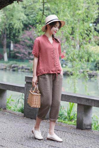 前短后长一排扣上衣,女装,依鼎衣典