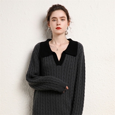 春秋装新款韩版时尚显瘦套头女士针织35%羊绒衫，女装连衣裙，绒源之鑫
