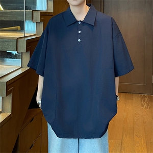 polo衫短袖男夏薄款t恤潮牌潮流港风翻领休闲宽松上衣PL0431-P38图片