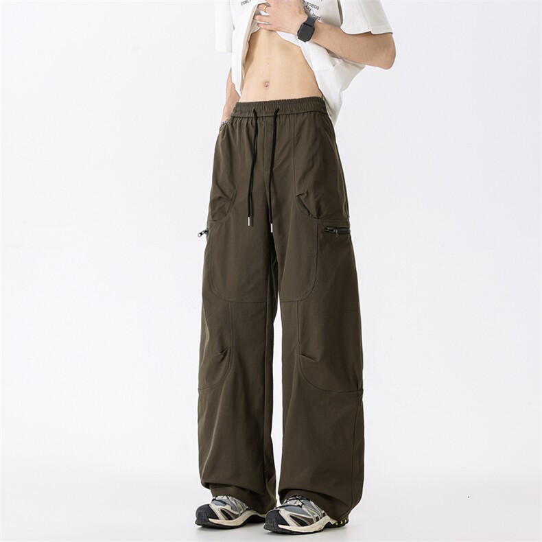 军绿色弯刀工装裤男夏季薄款宽松直筒休闲裤子美式户外登山冲锋裤，男装工装外套，四季星座505