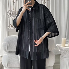 原宿时尚都市五分袖圆领日常衬衫气质男慵懒新款潮流标准简约夏季，男装T恤，星座302B-2