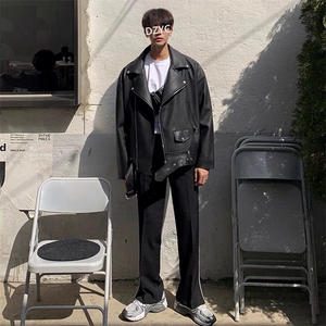 706-2-CPY011-P108 现货 秋季男士痞帅修身皮夹克机车皮衣外套图片