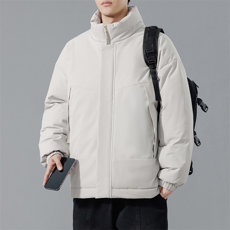 现货美式高街休闲夹克冬季立领纯色三防户外工装加厚棉服外套,男装夹克,电商A486