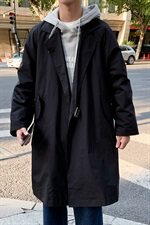 2021新款绅士港风帅气大衣西装领中长款宽松风衣男F12P85，男装风衣，电商A177
