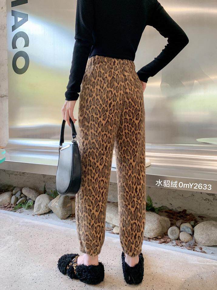 貂绒休闲裤，女装休闲裤，欧美吔