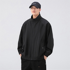 新款中性风户外夹克男立领纯色上衣冲锋衣外套A157B-JK7866-P60，男装夹克，电商A157B