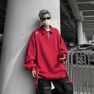 2024新款POLO领文艺半拉链翻领POLO衫长袖痞帅套头现货 W8409-P36图片