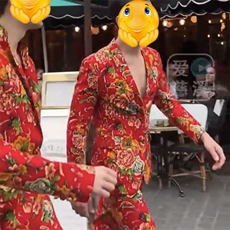 R1东北大花西服套装网红同款男女大码团队服风新中式表演出服，男装西服套装，星座115A(原星座507）