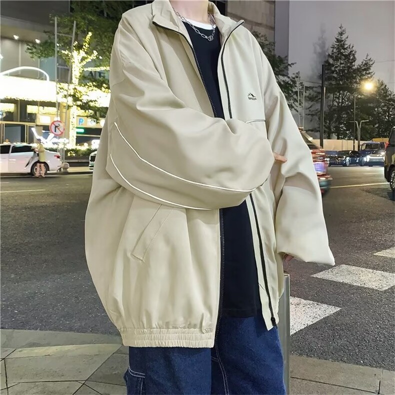2025秋冬日系潮流印花翻领夹克男女休闲宽松INS潮牌港风复古外套,男装夹克,星座1210-1