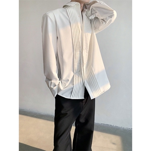 现货！25春夏男士复古宫廷风褶皱衬衫CS85-P88图片