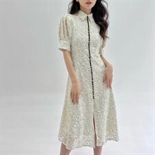 碎花假两套连衣裙，女装连衣裙，蓝芝衣秀