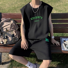 C523P39青年夏装休闲运动套装时尚百搭男生背心休闲服，男装休闲套装，星座512-6