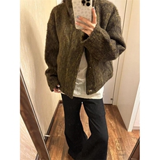 加厚慵懒风开衫毛衣外套男女年冬季小众设计感百搭上衣J8161，男装夹克，星座1116A（原606A-3）