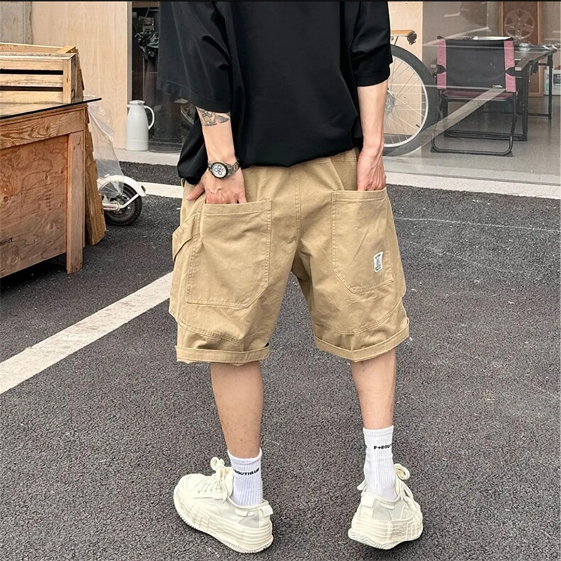 抖音--到位二狗--工装短裤潮牌宽松休闲运动显瘦五分裤dk10-TP75,男装休闲裤,电商A089-1
