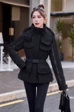 收腰显瘦工装风羽绒服女2024新款冬季小个子气质白鸭绒派克服外套，女装羽绒服，意芙