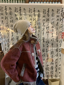 现货 新款安哥拉红皮毛一体外套HW83P170K258图片