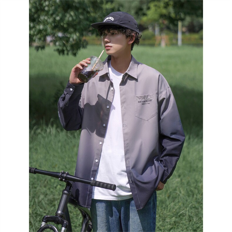 渐变色长袖衬衫男X1213-DY155-P50控68（聚酯纤维）直播品质,男装衬衫,星座1213